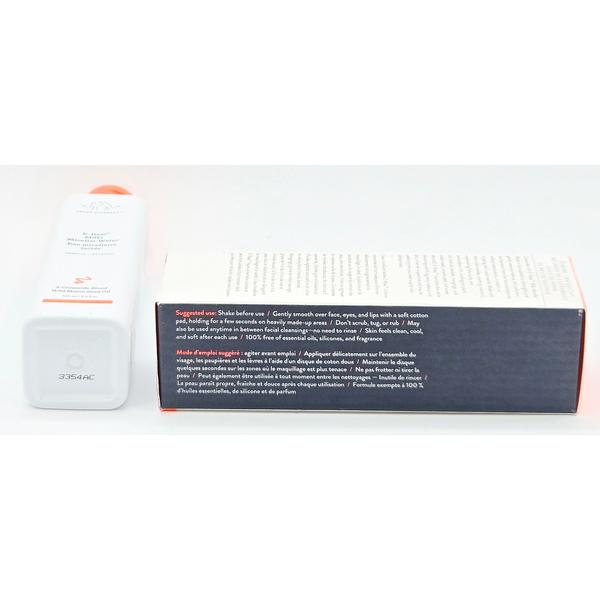 Drunk Elephant white bottle with orange cap and box showing product details and suggested use.