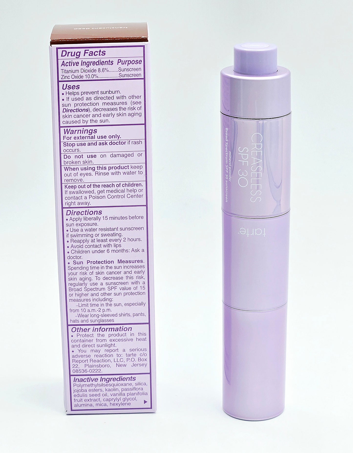 Tarte Creaseless SPF 30 Mineral Powder Sunscreen — Translucent Deep 8 g