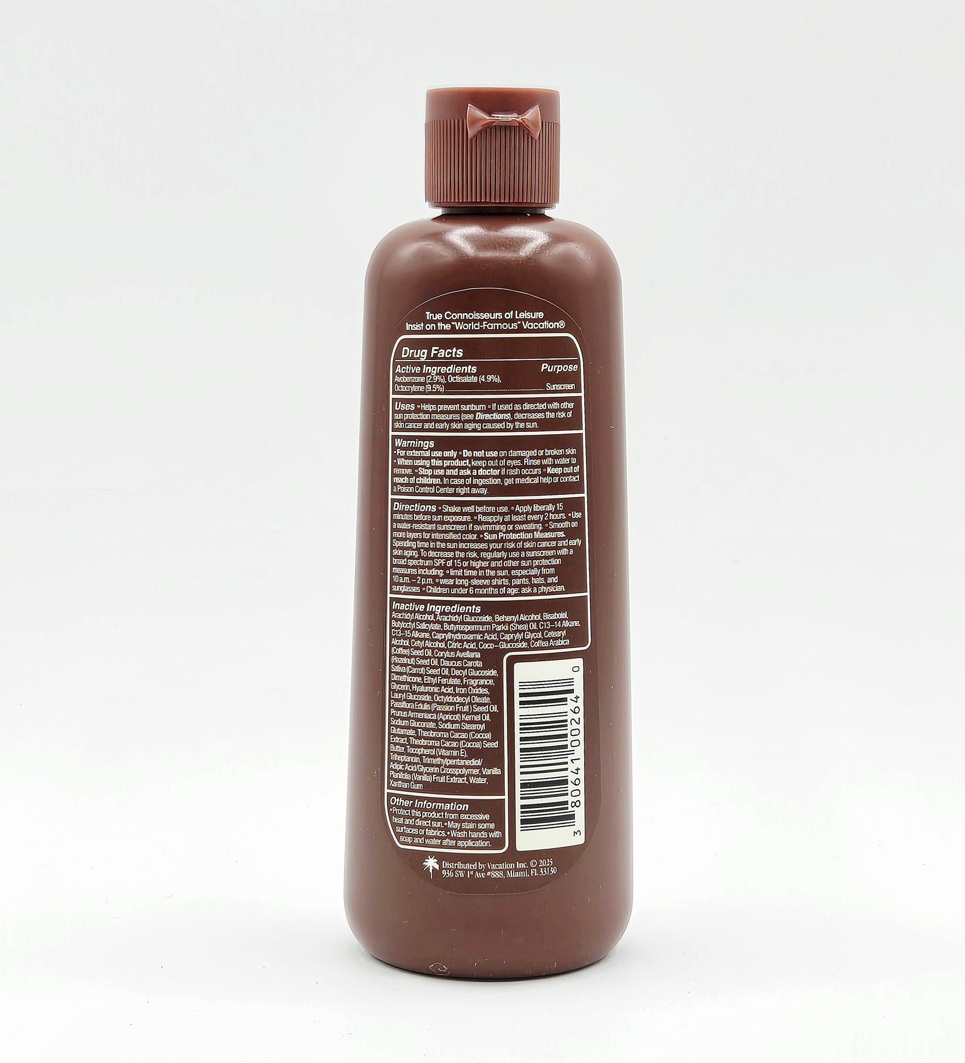Vacation Instant Vacation Bronzing Lotion SPF 30 package detail on a white background.