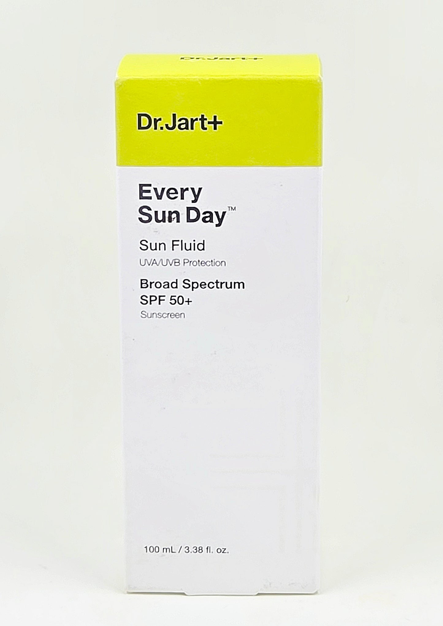 Dr. Jart+ Every Sun Day Sun Fluid SPF 50+ box on a white background.