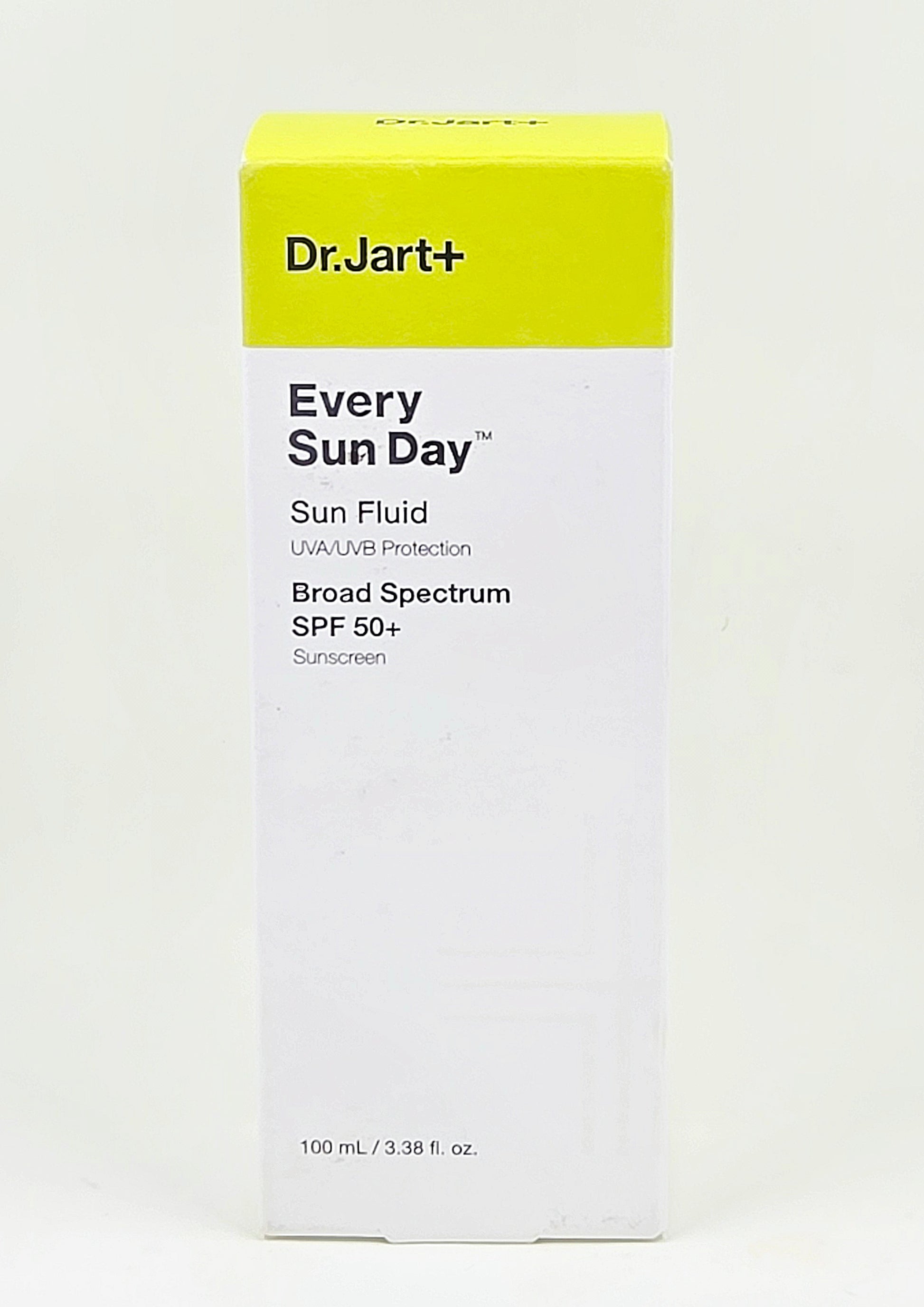 Dr. Jart+ Every Sun Day Sun Fluid SPF 50+ box on a white background.