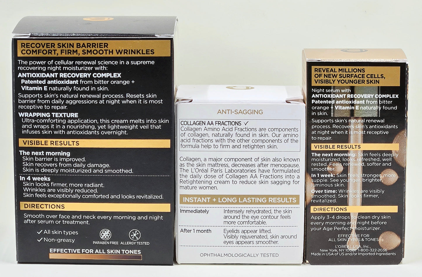 L'Oréal Age Perfect three-piece mature skin care set with cream serum and eye cream