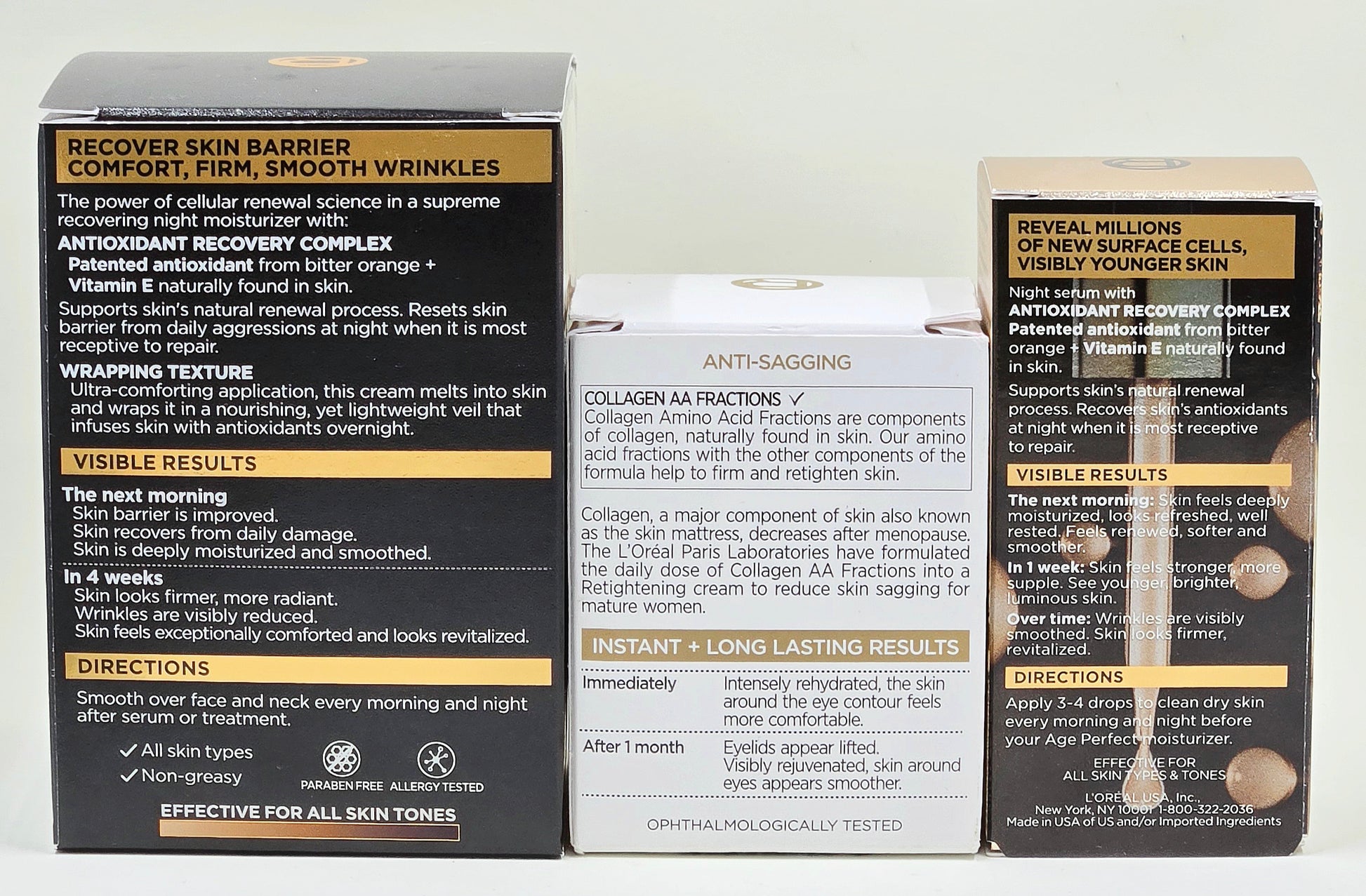 L'Oréal Age Perfect three-piece mature skin care set with cream serum and eye cream