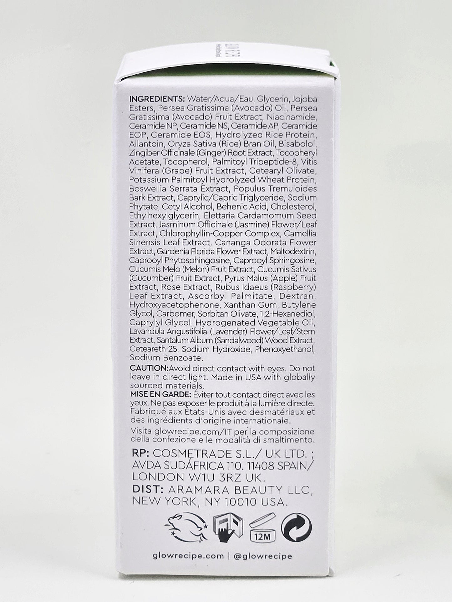 Glow Recipe Avocado Ceramide Recovery Serum 30 mL packaging and product detail