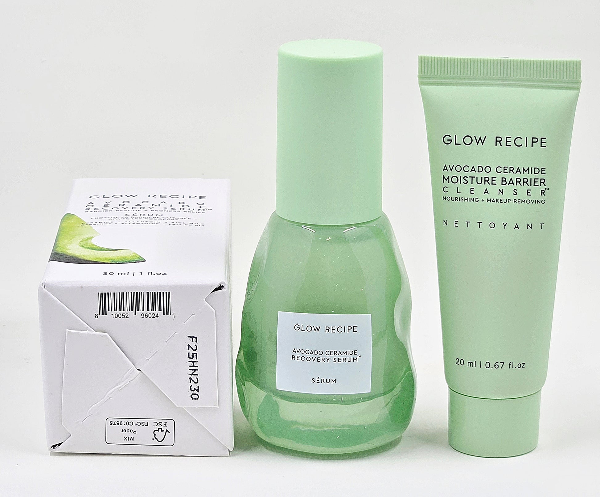 Glow Recipe Avocado Ceramide Recovery Serum box showing product information and packaging details