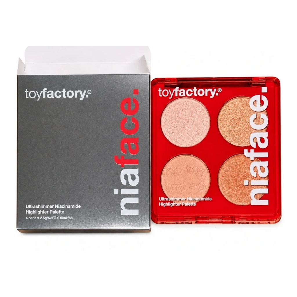 Niaface palette beside its carton marked four pans2.5g each