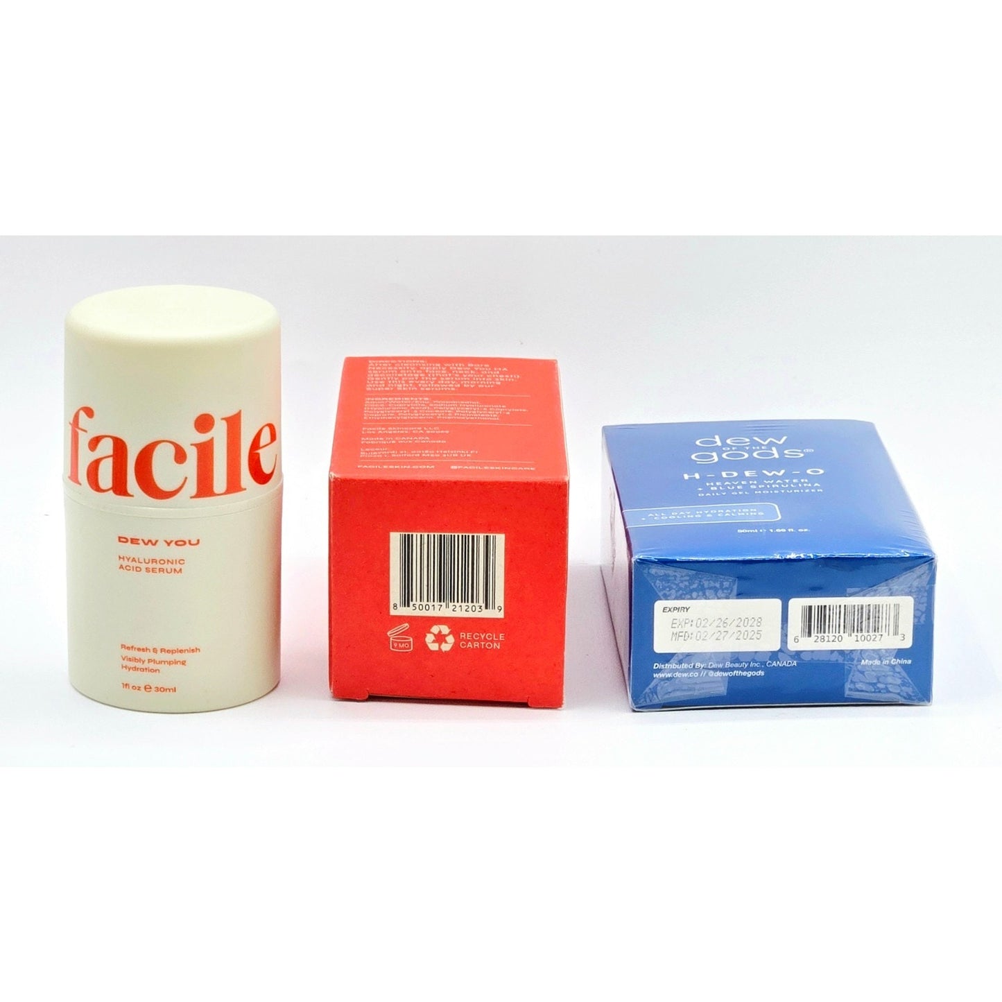 Facile Dew You Hyaluronic Acid Serum & Dew of the Gods~ H-DEW-O Gel Moisturizer