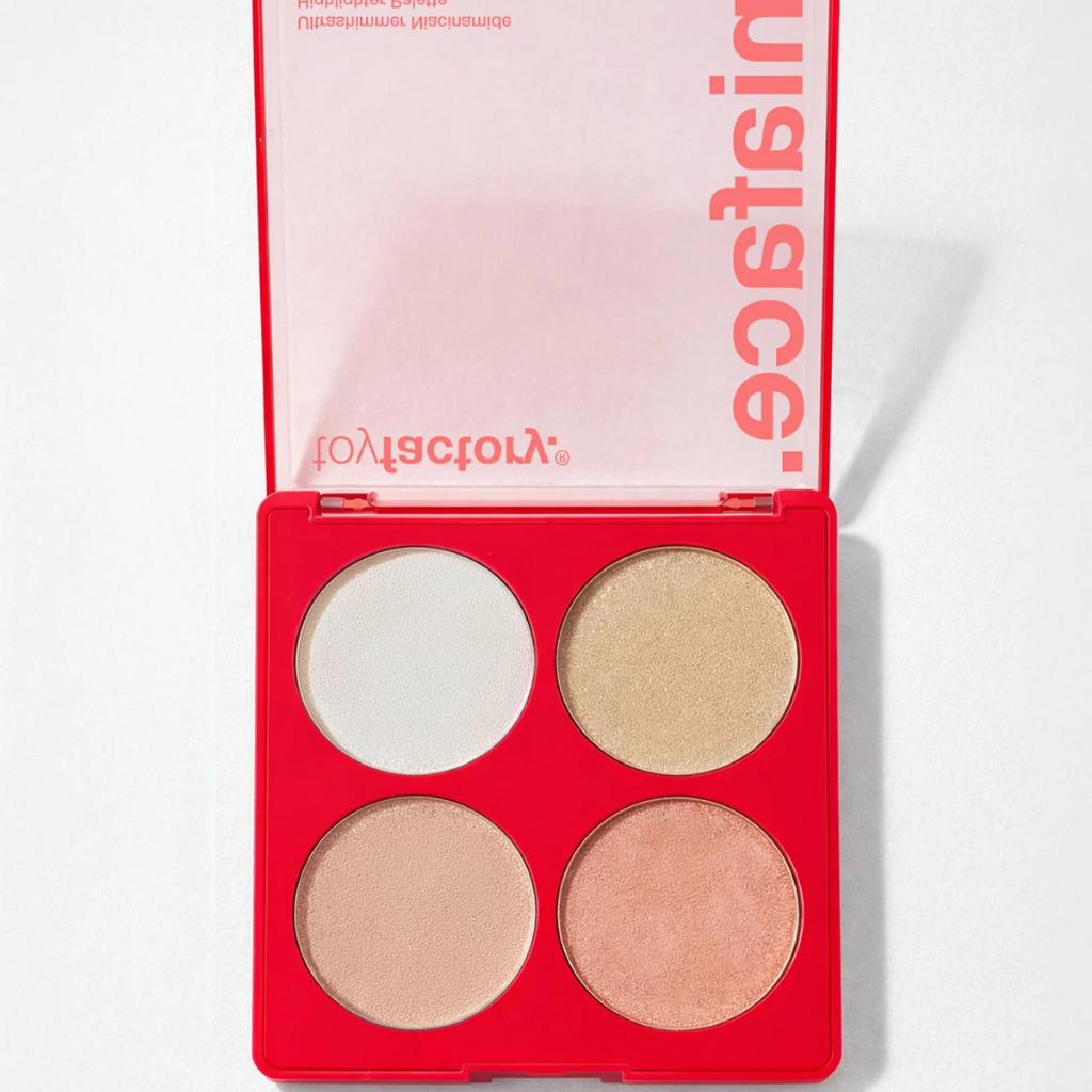 Open Niaface palette showing four shimmer shades