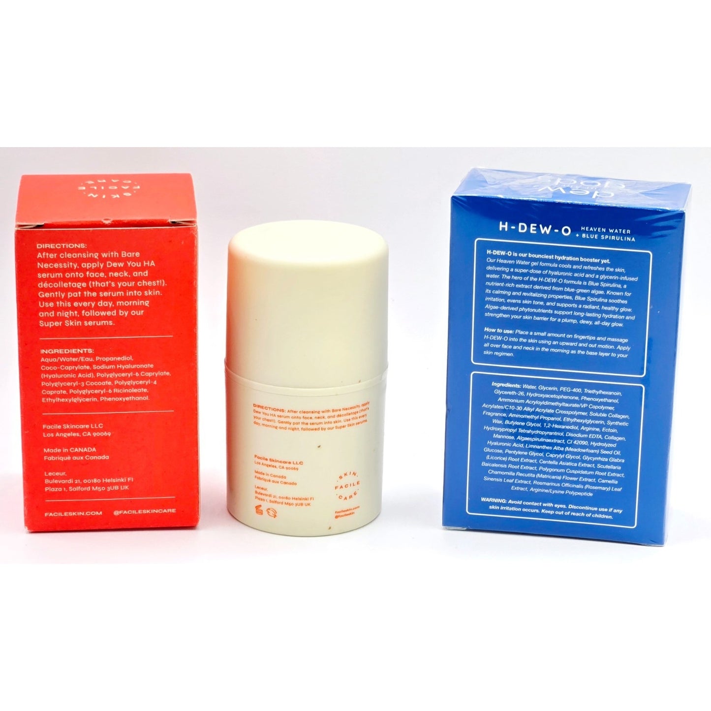 Facile Dew You Hyaluronic Acid Serum & Dew of the Gods~ H-DEW-O Gel Moisturizer