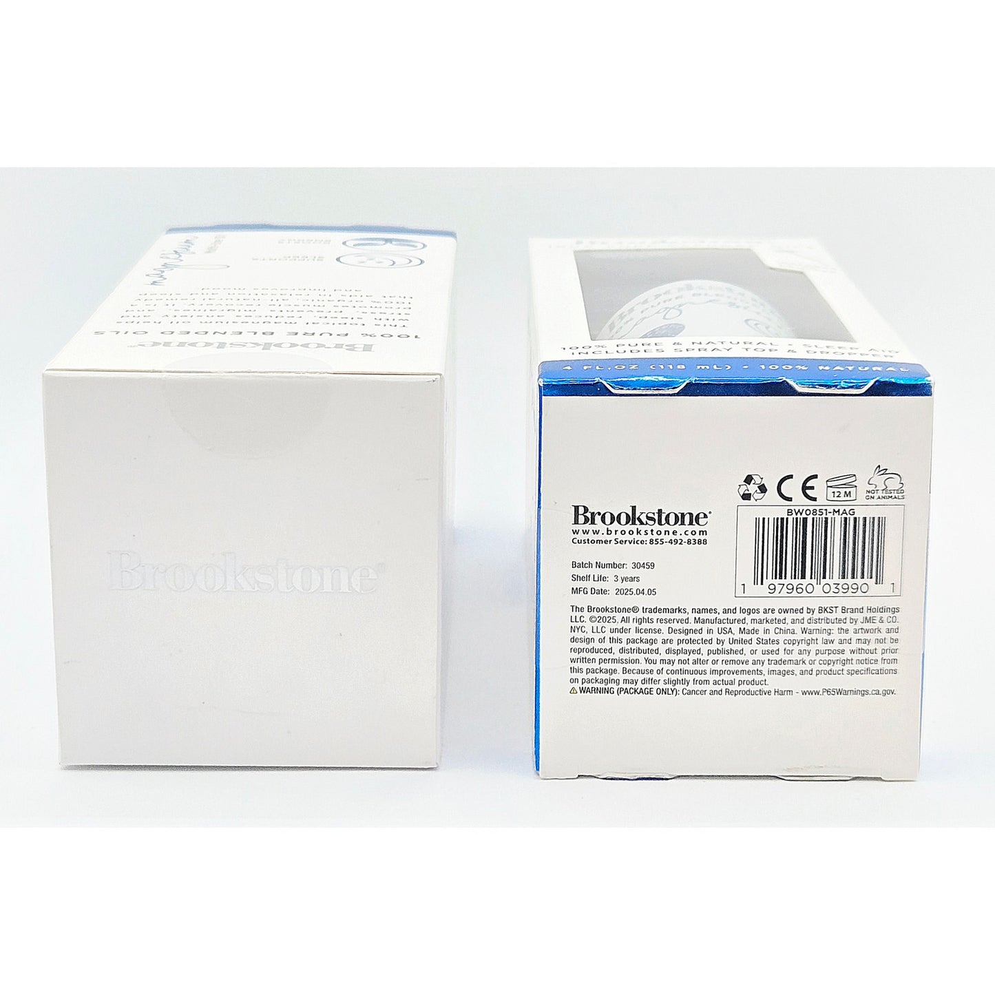 Brookstone Magnesium 4 oz (2 Pack) - 100% Pure Blended Oils w/ Spray & Dropper