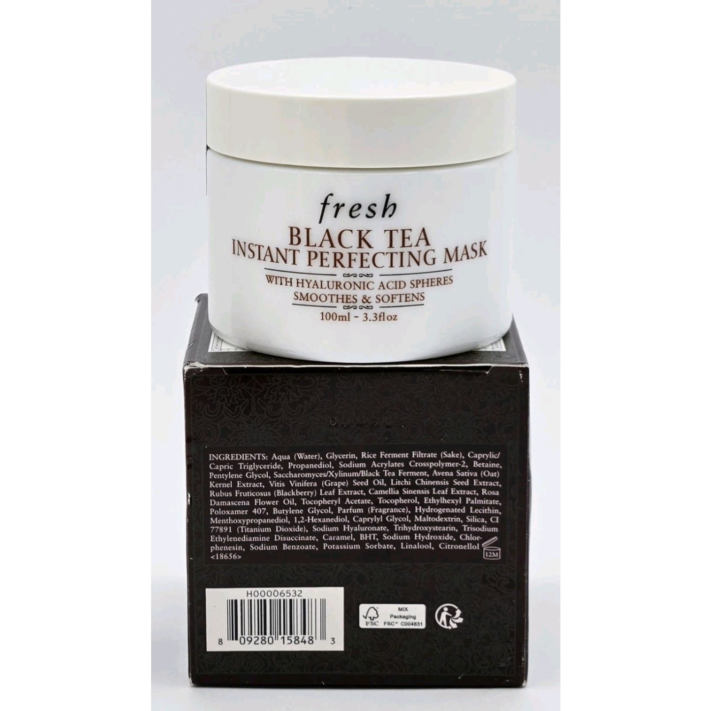 Fresh Black Tea Instant Perfecting Mask- Hyaluronic Acid-Full Size 3.3oz NIB