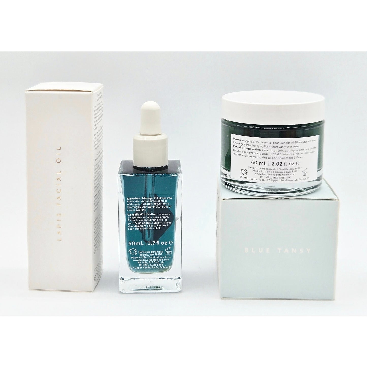 Herbivore LAPIS Balancing Facial Oil 1 oz & Blue Tansy Facial Mask 2.02 oz