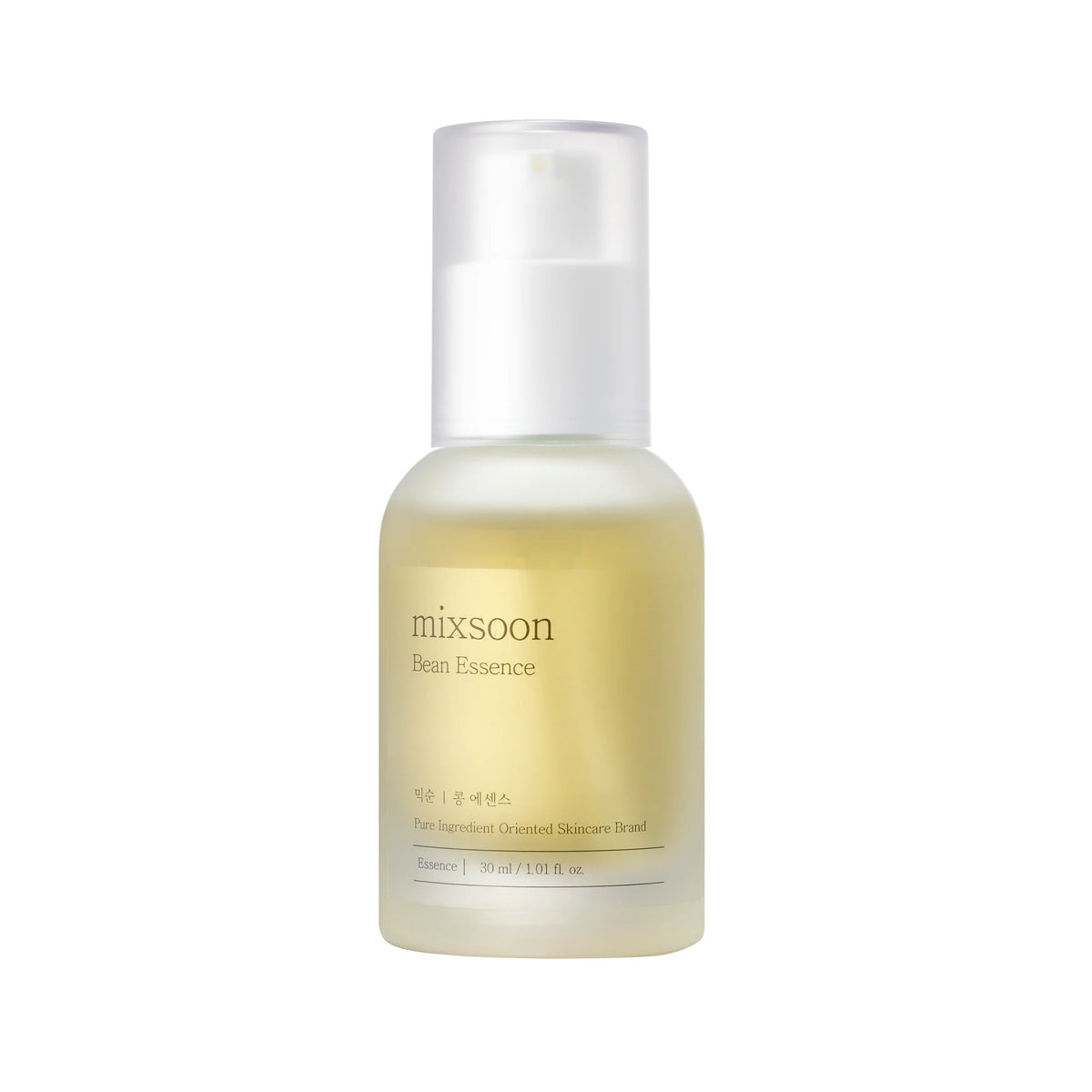mixsoon Bean Essence 30 mL clear pump bottle with pale golden essence