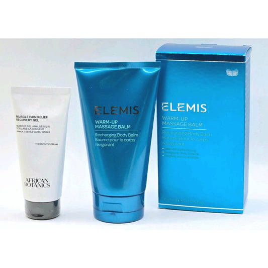 ELEMIS Warm-Up Massage Balm 5oz & African Botanics Muscle Pain Recovery Gel 2oz