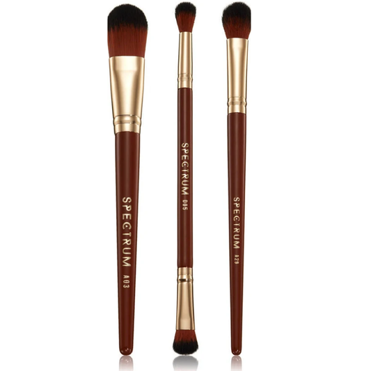 Spectrum Collections Pantherine 3-piece eye and face makeup brush set