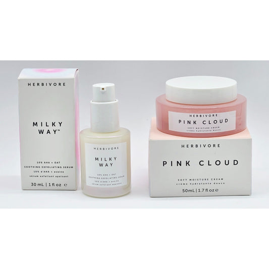 Herbivore Milky Way Soothing Exfoliating Serum & Pink Cloud Soft Moisture Cream