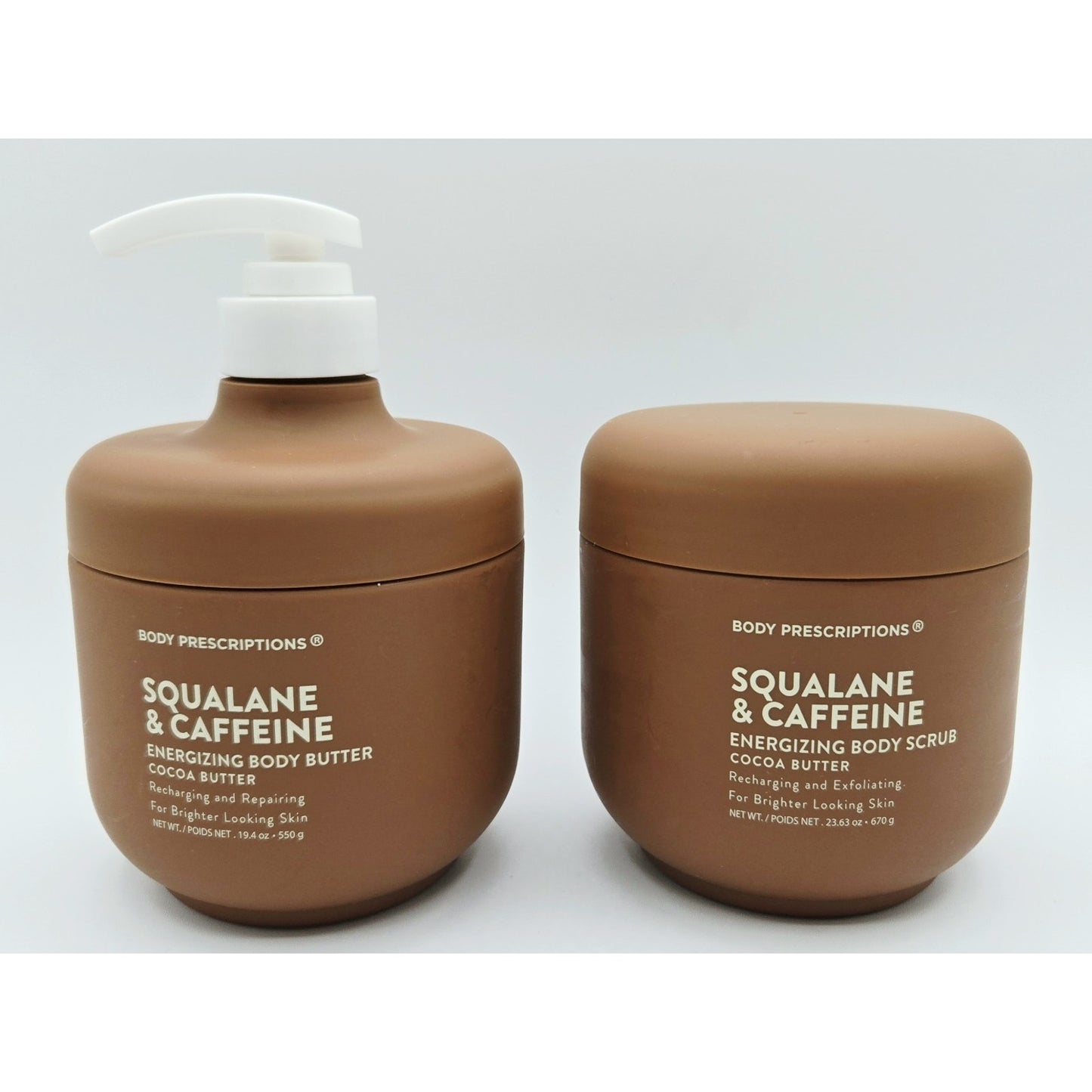 Body Prescriptions Squalane & Caffeine Energizing Body Butter & Scrub Set