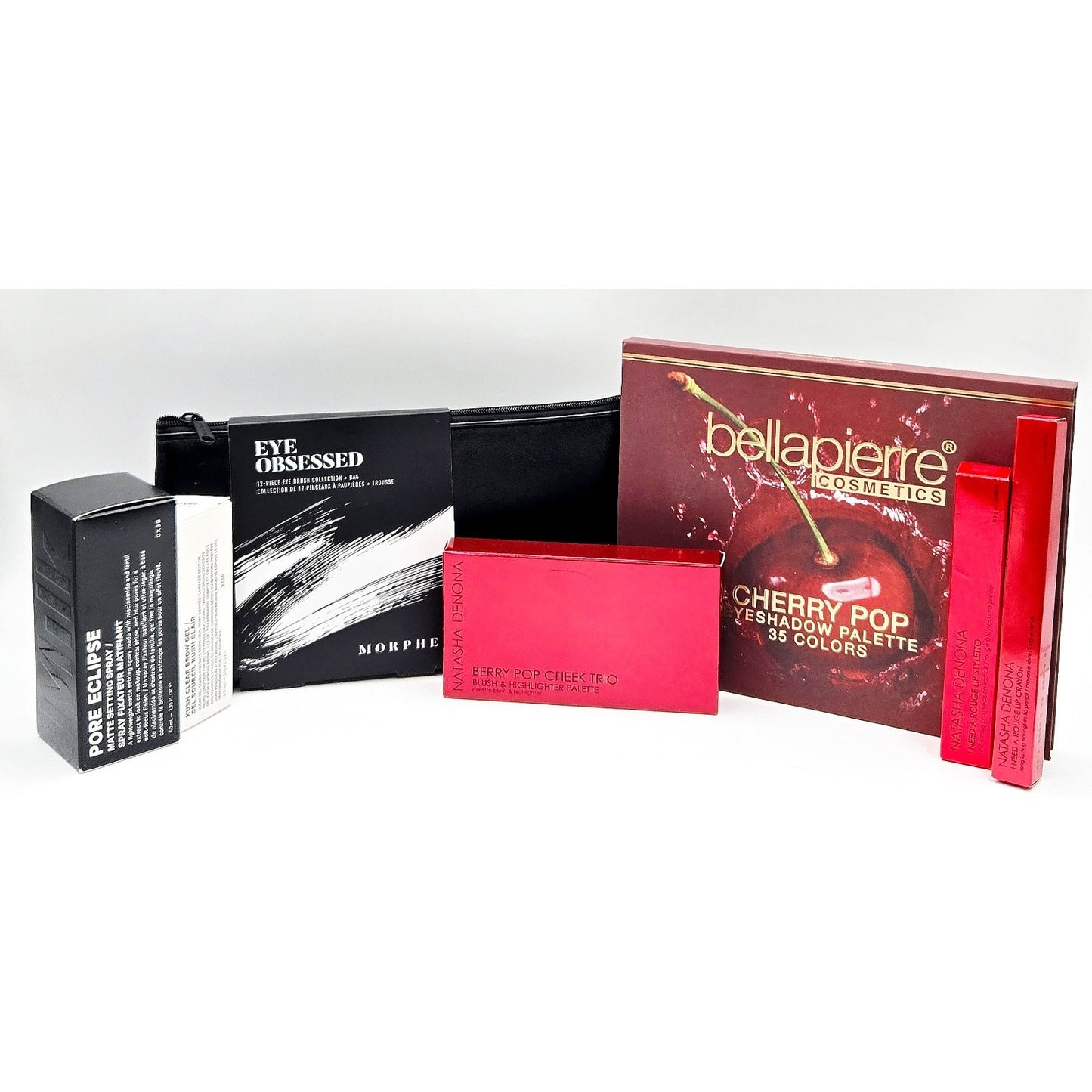 Natasha Denona Berry, bellapierre Cherry, Morphe Eye, Milk Makeup, KUSH Bundle