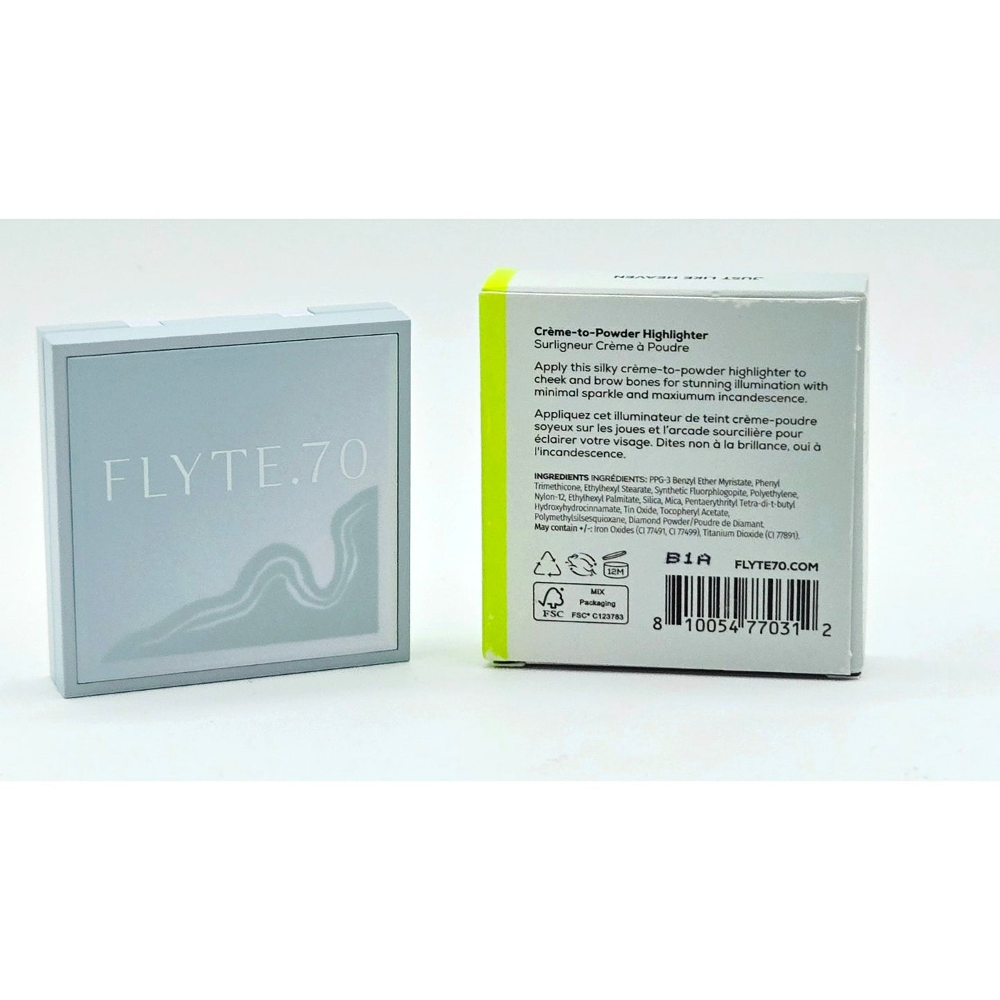 Flyte 70 GlowBack Brightening Primer- Hazy Cheek Creme+Creme to Powder Hilighter