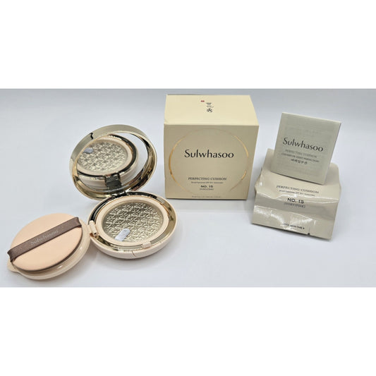 New Sulwhasoo Perfecting Cushion Compact 15g + Refill- No. 15 IVORY (Pink) US