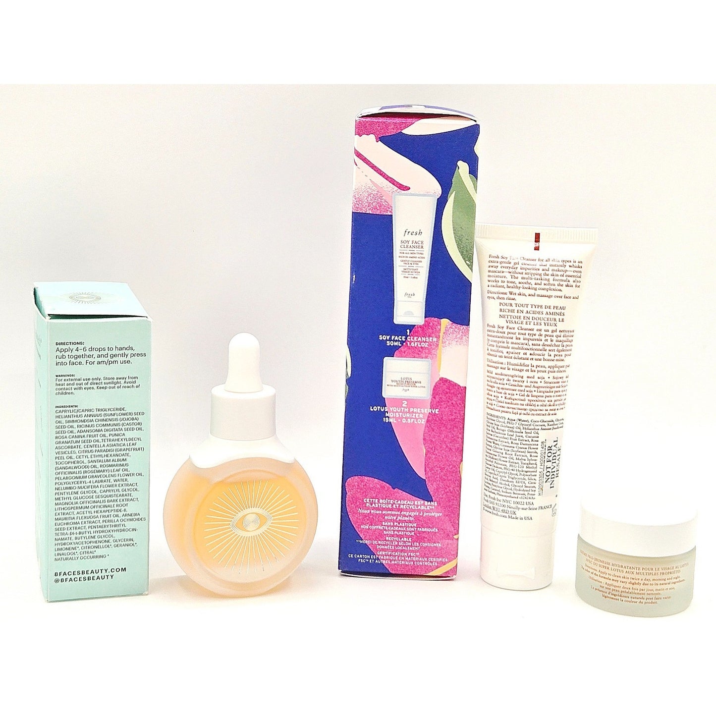 8 Faces The Skin Brightener Serum 1oz + fresh Soy Cleanser & Lotus Moisture Duo