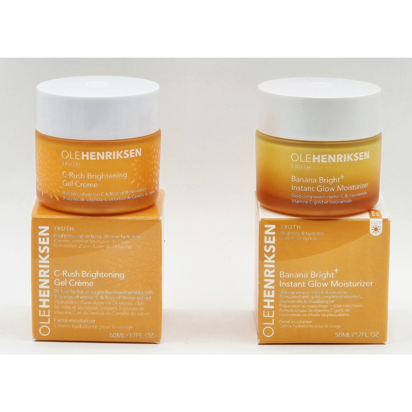 Olehenriksen Brighten- C Rush Gel Creme & Banana Instant Glow Moisture 1.7 oz Ea