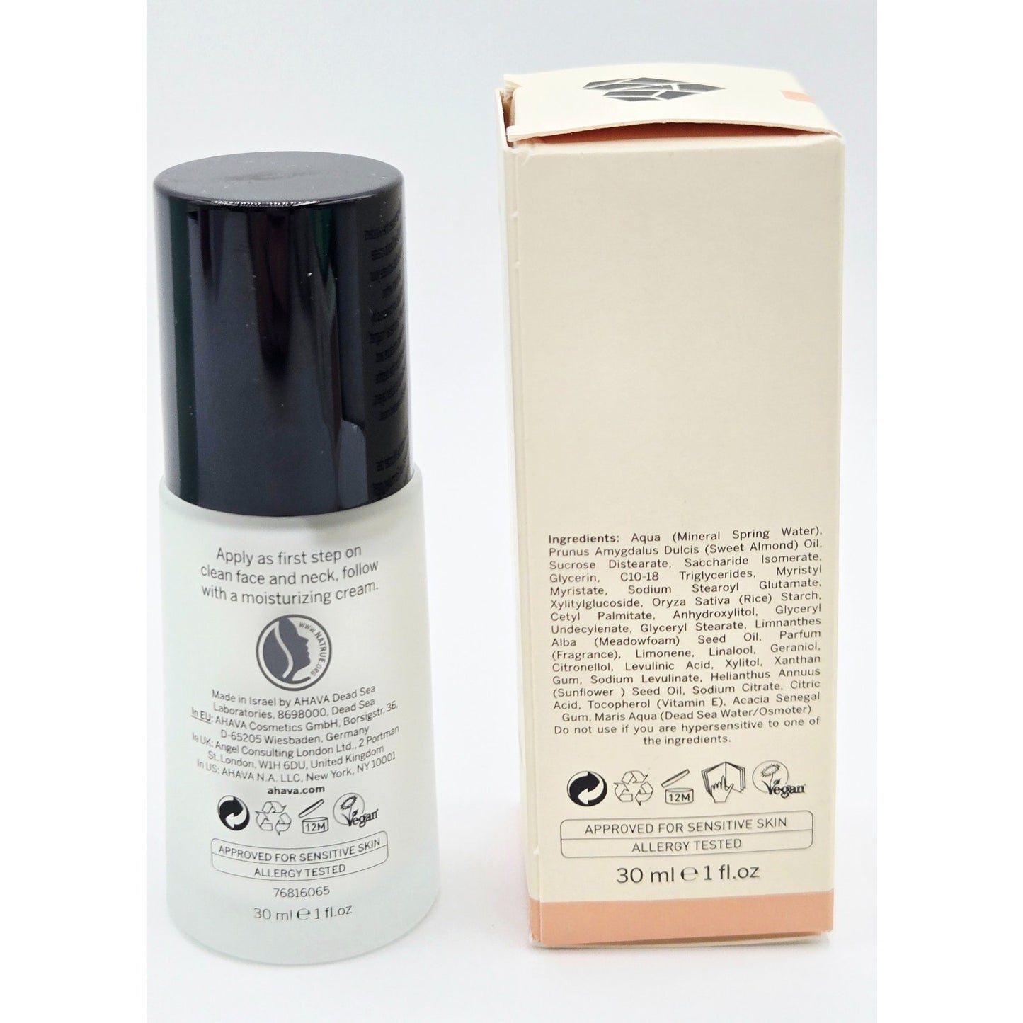 AHAVA Dead Sea Plant Dry Oil Body Mist~ 3.4 oz + Revitalizing Serum Moisture 1oz