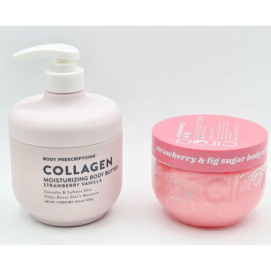 Body Prescriptions Collagen Body Butter + Ciroa Strawberry & Fig Sugar Scrub
