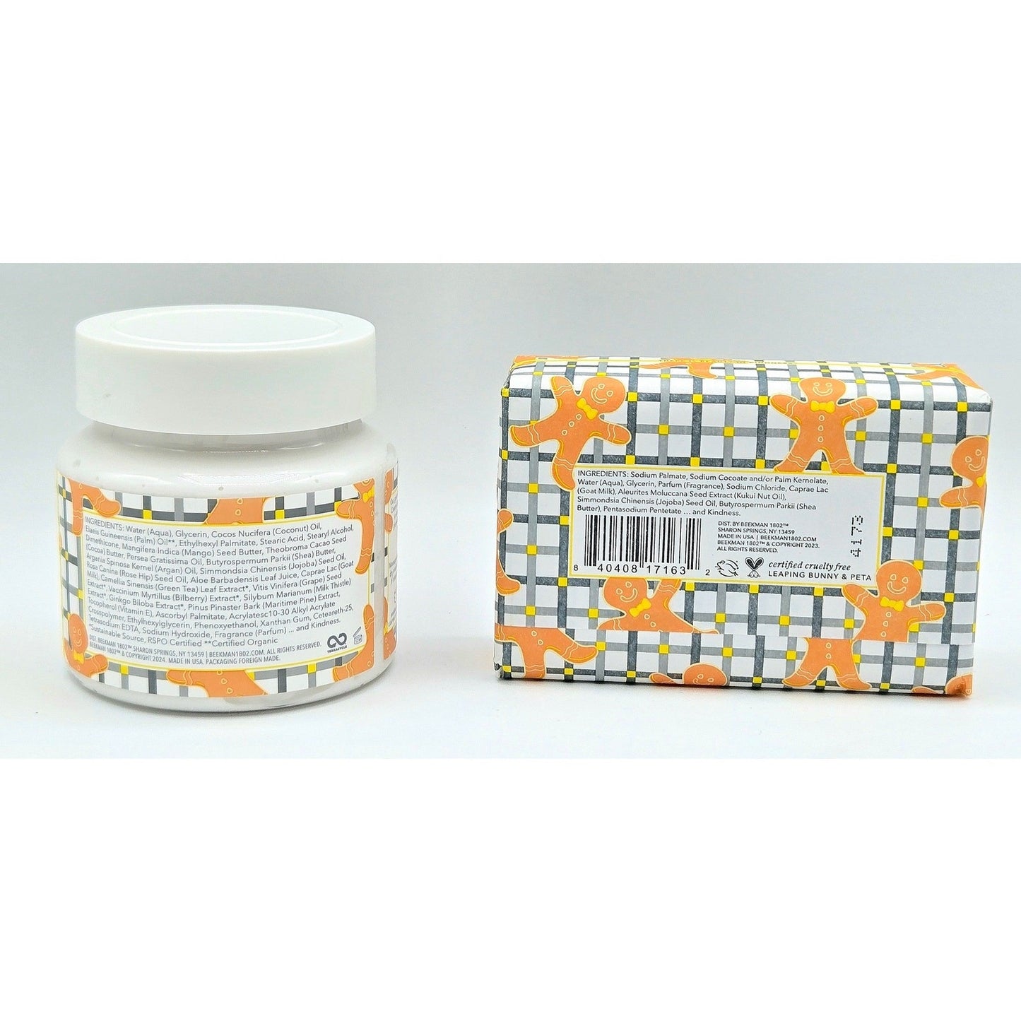 BEEKMAN 1802 Ginger Cream Cookie WHIPPED BODY CREAM 8oz/ Goat Milk Soap 9 oz Bar