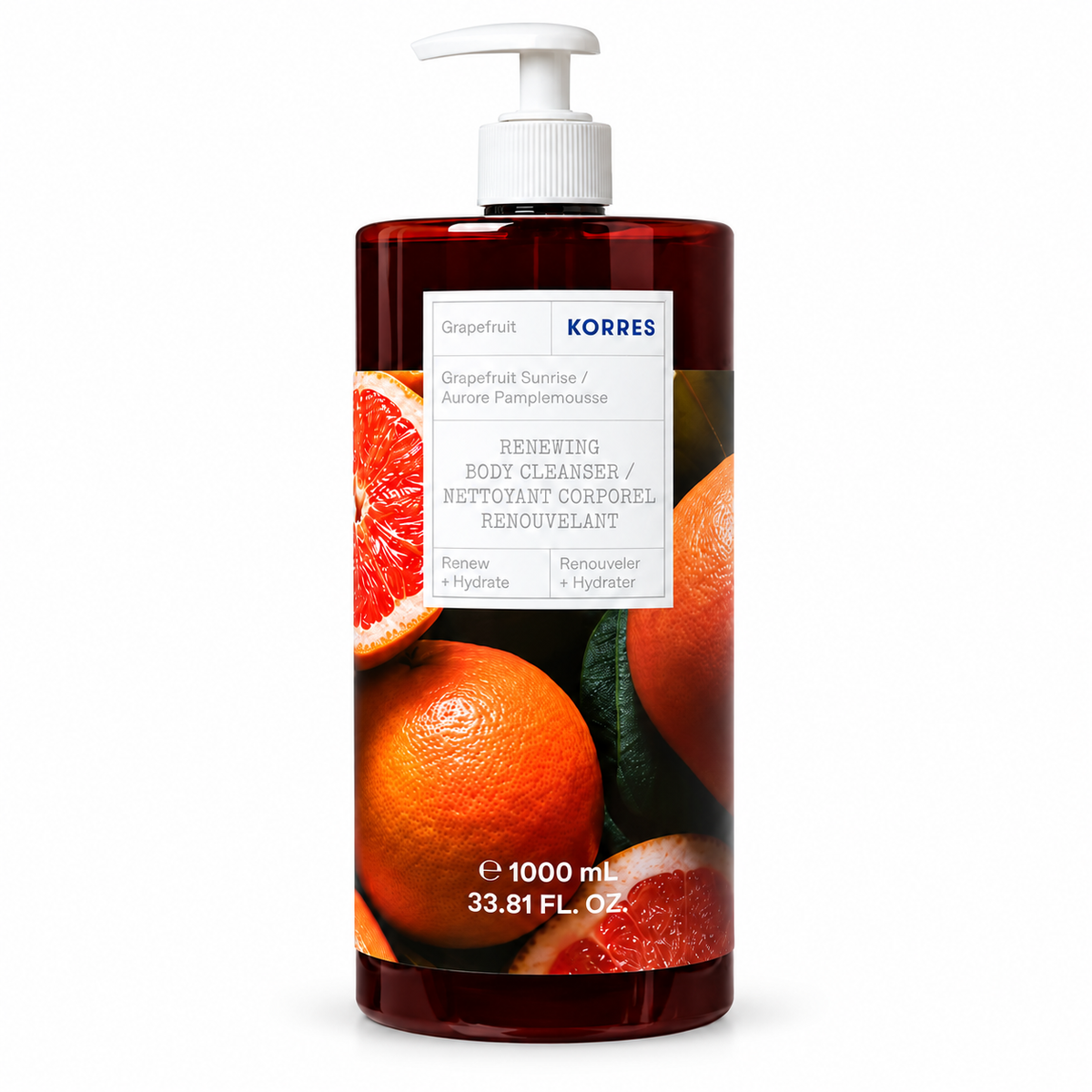 Korres Grapefruit Sunrise Renewing Body Cleanser 33.81 fl oz / 1 L