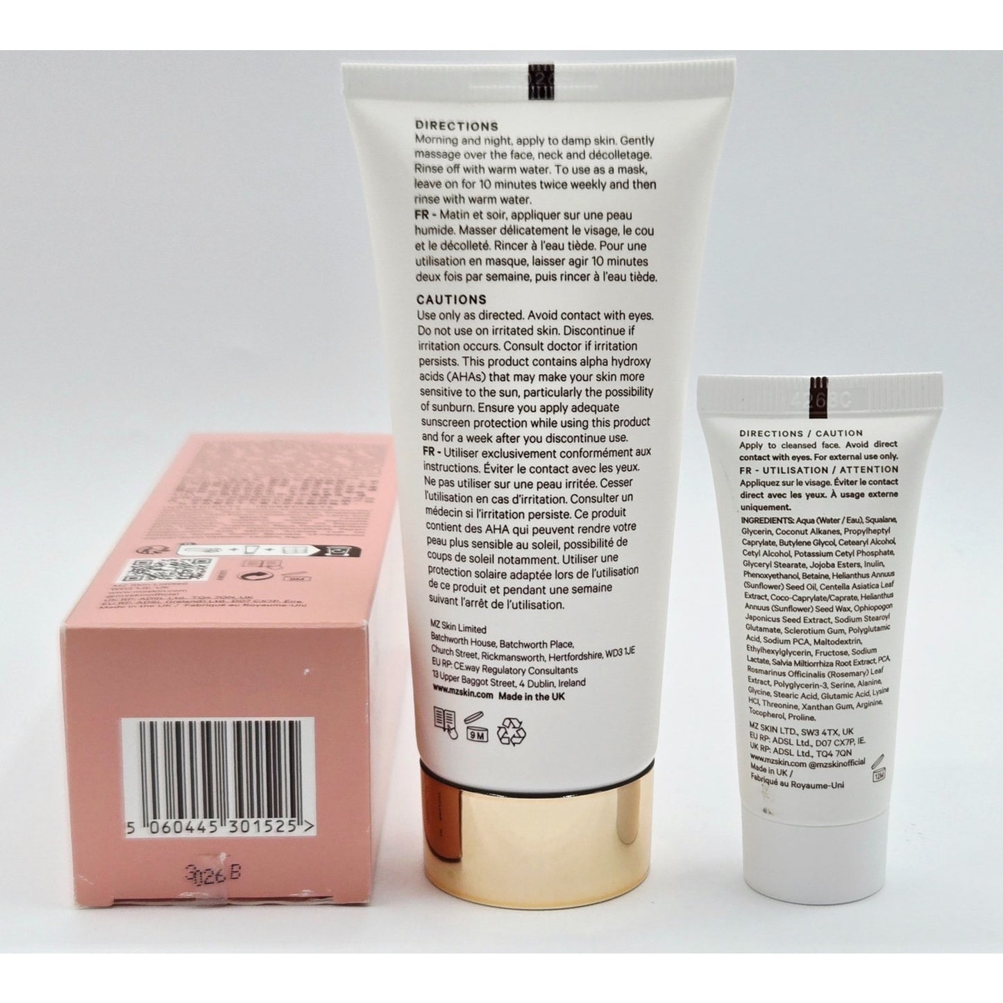Mz Skin Cleanse & Clarify Dual Action AHA Cleanser/Mask + .5 oz Calming Moisture