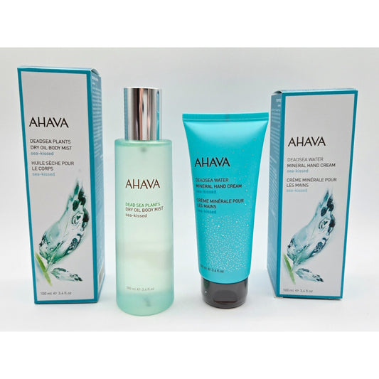 AHAVA Dead Sea Dry Oil Body Mist~ 3.4oz + Dead Sea Mineral Hand Cream~3.4 oz