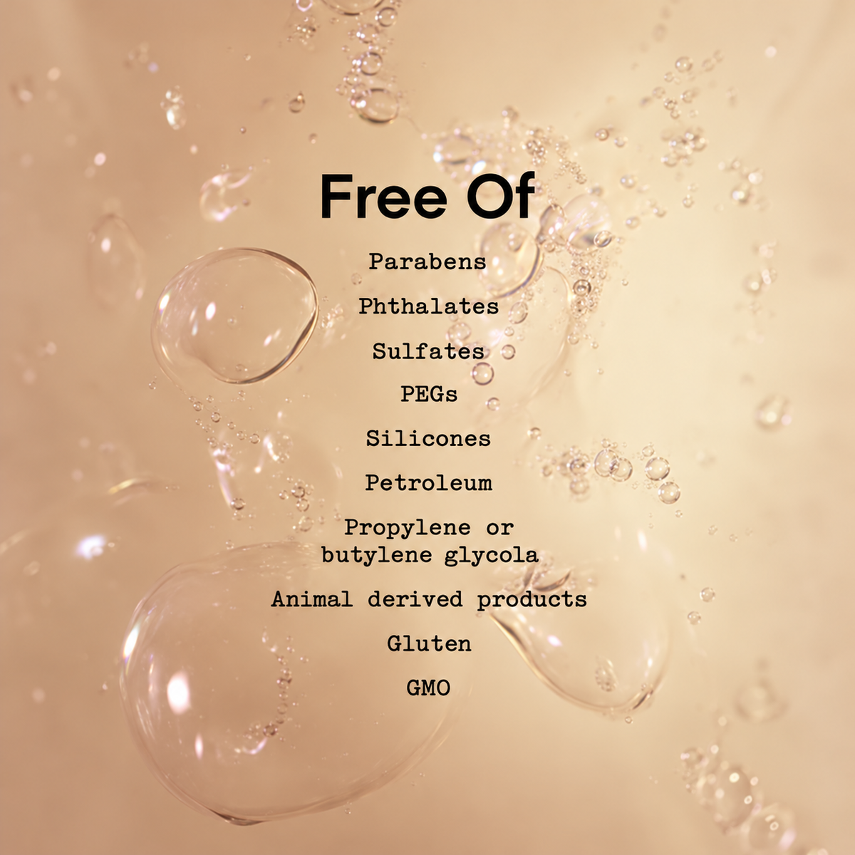 Acid Potion component brand graphic listing ingredients the formula is made without