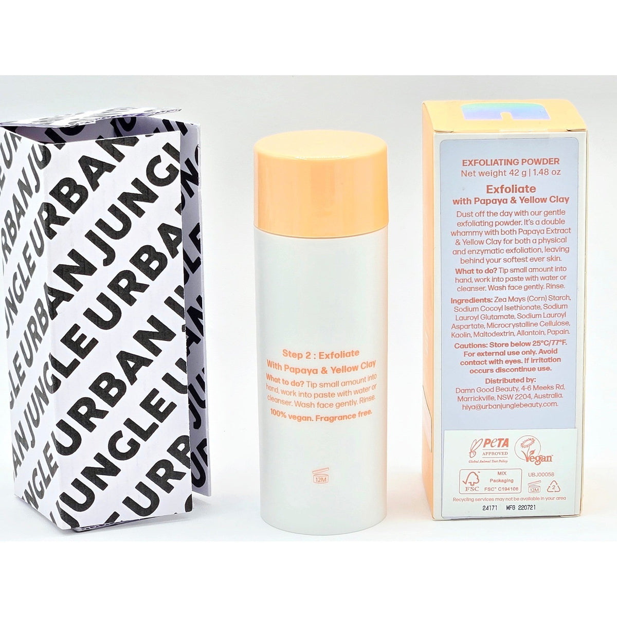 Urban Jungle Dust It Off Exfoliating Powder 1.48 oz Unisex Orange Papaya Clay