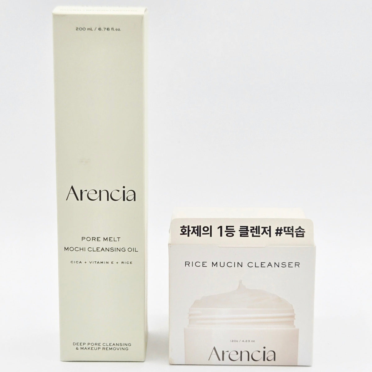 Arencia Pore Melt Mochi Cleansing Oil 6.76 oz & Rice Mucin Cleanser 4.23 oz Set