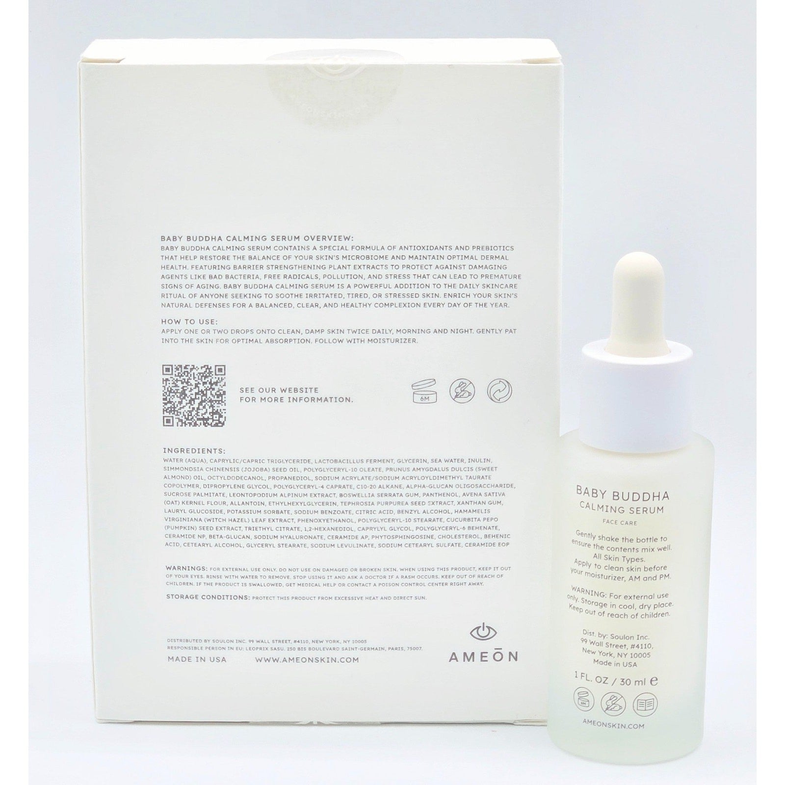 Baby Buddha Calming Serum by Ameon 1 oz Microbiome Balancing Skincare