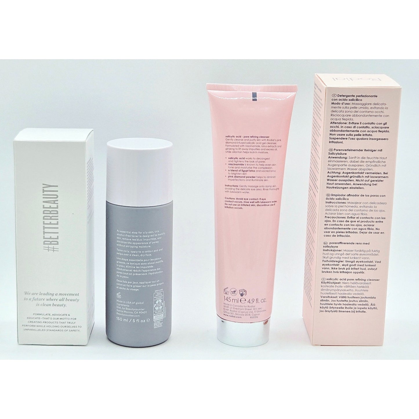 BEAUTYCOUNTER Control Instant Matte Toner 5oz/ Rodial Pore Refining Cleanser 5oz