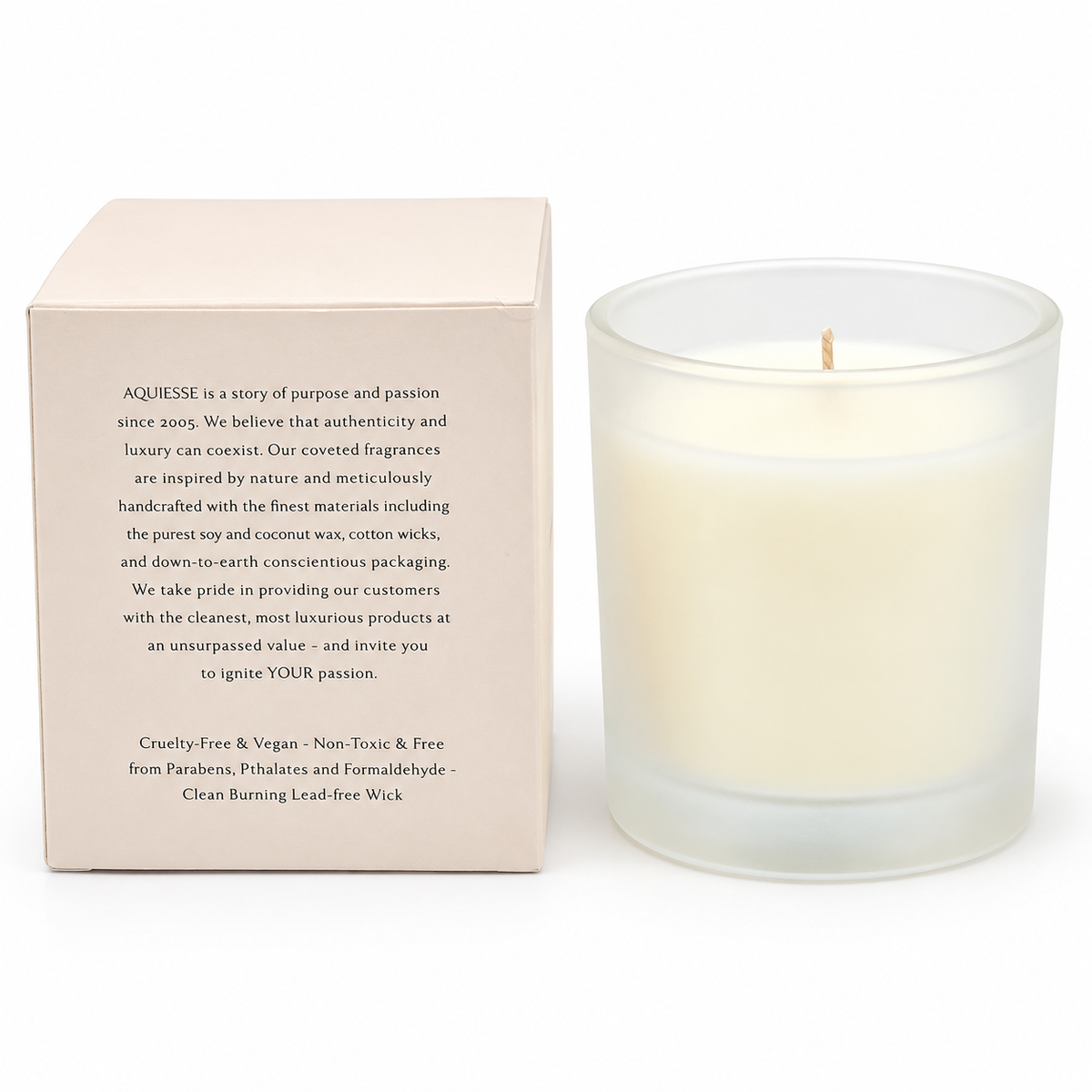Aquiesse Luxe Linen 9 oz single-wick candle product view