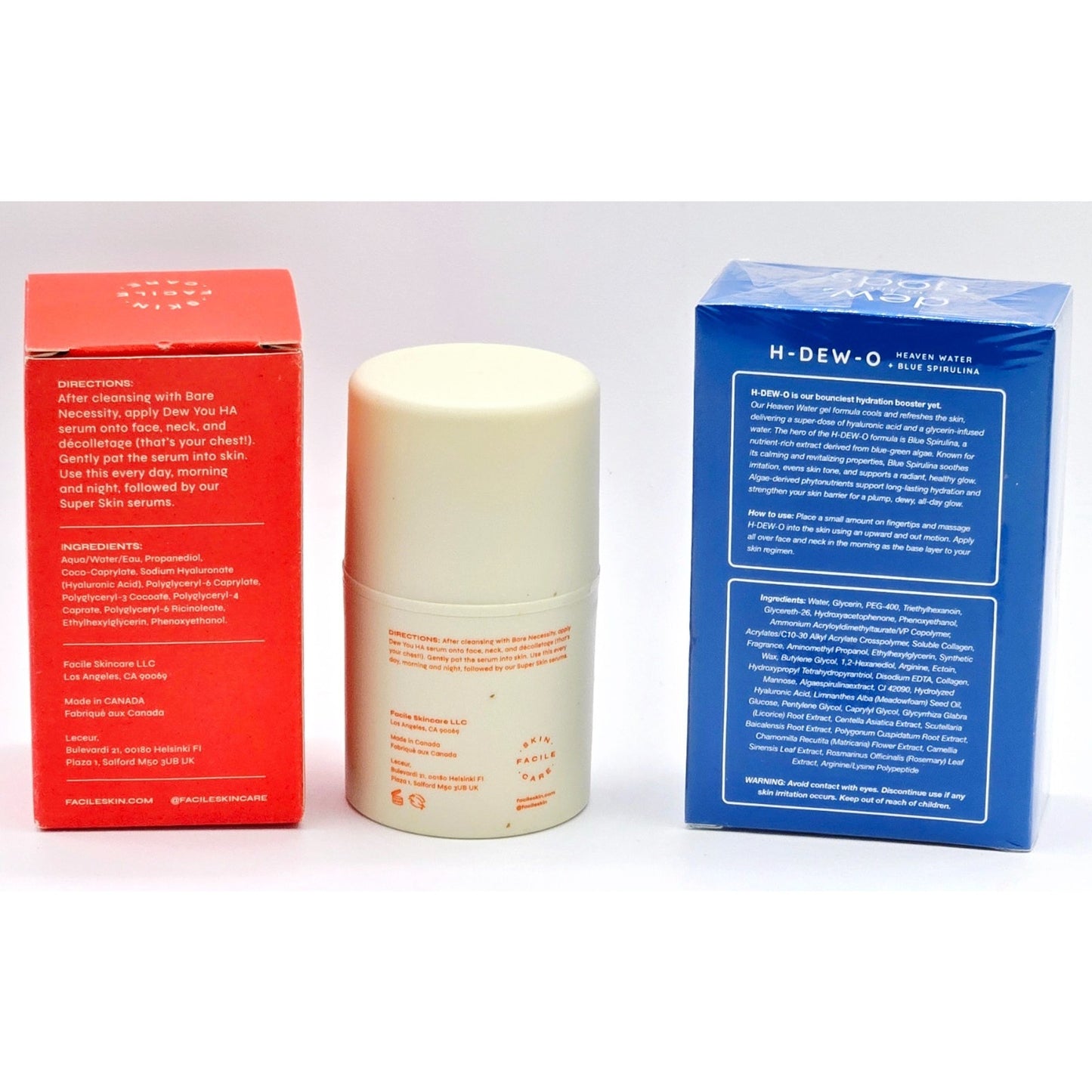 Facile Dew You Hyaluronic Acid Serum & Dew of the Gods~ H-DEW-O Gel Moisturizer