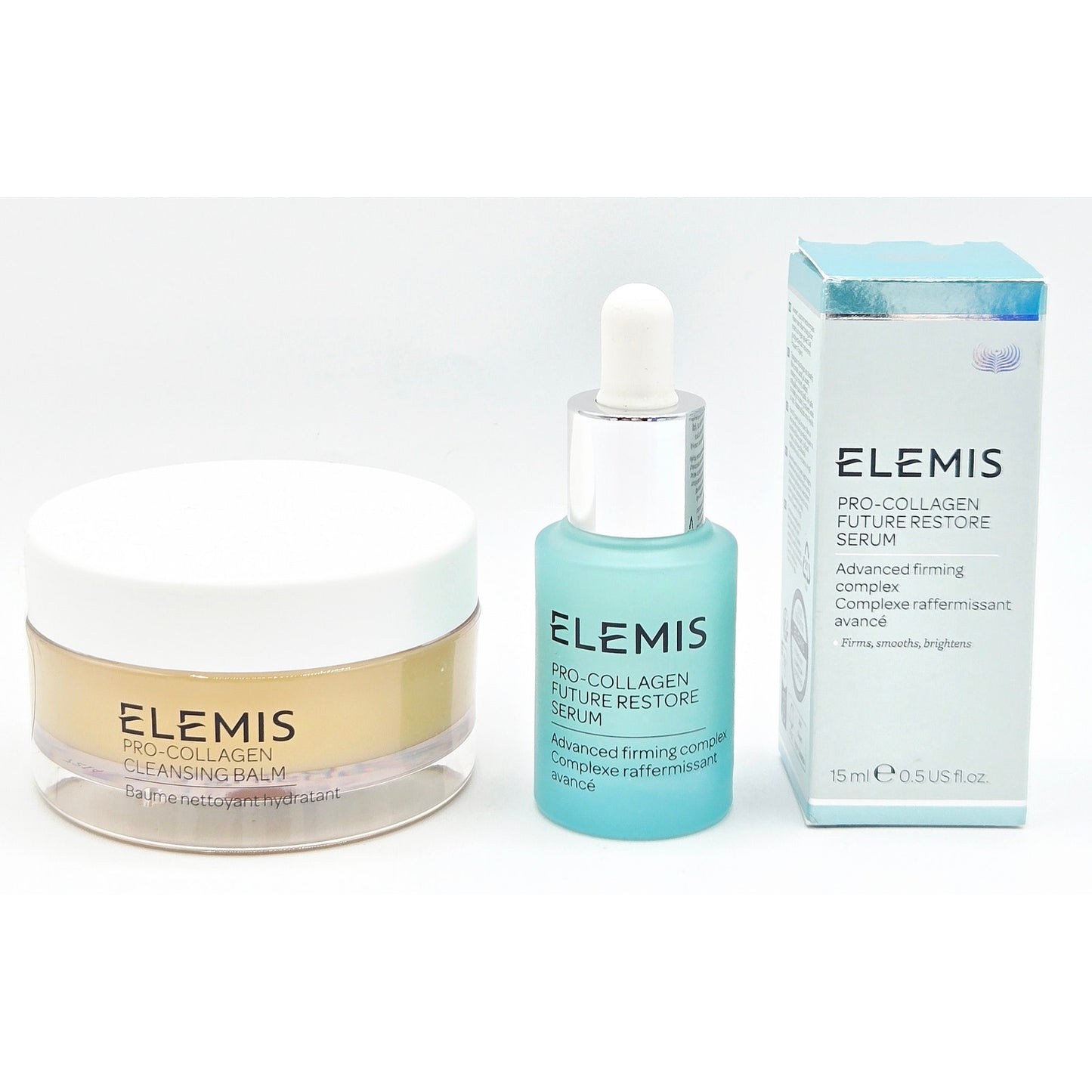 ELEMIS Pro-Collagen FUTURE RESTORE Serum .5 oz &  Cleansing Balm Original 1.7 oz