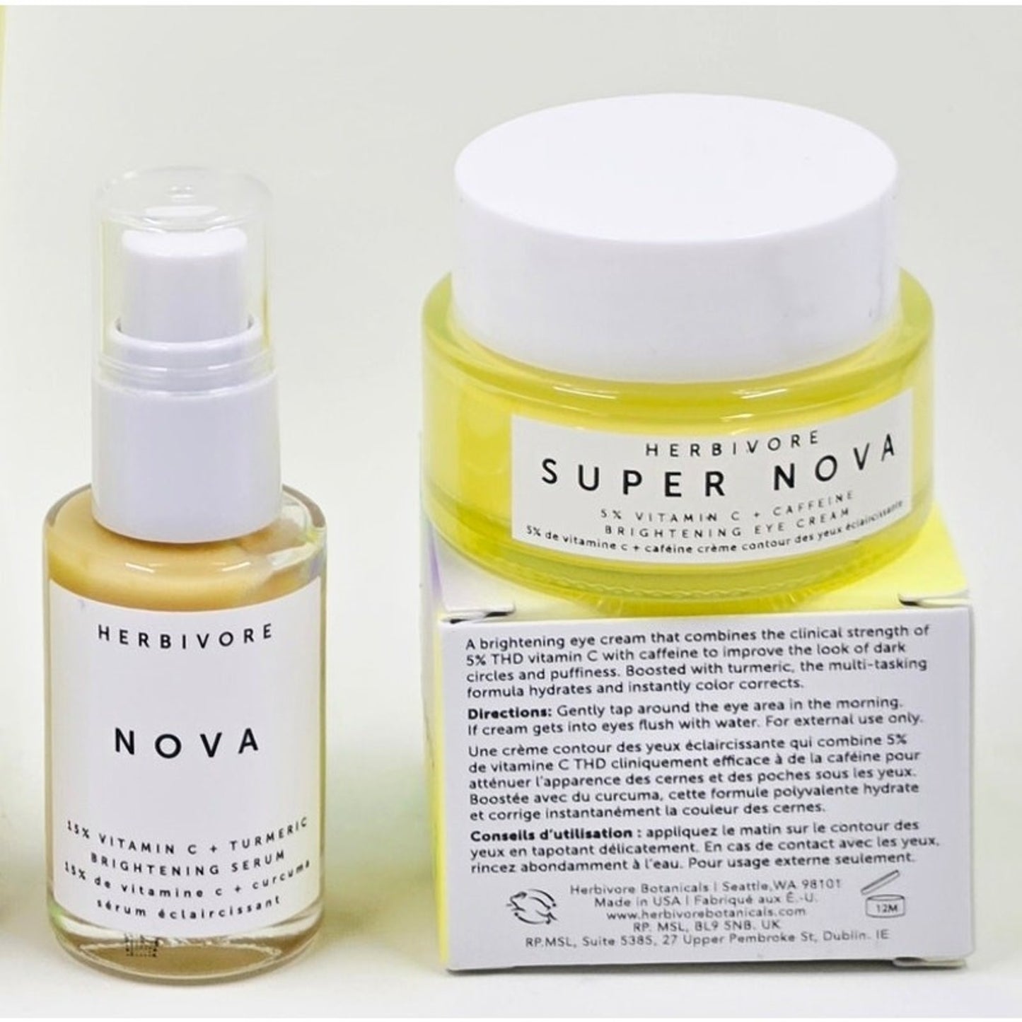 Herbivore SuperNova Eye Cream .5 oz + Mini Nova .33 oz - NEW - 15%Vitamin C