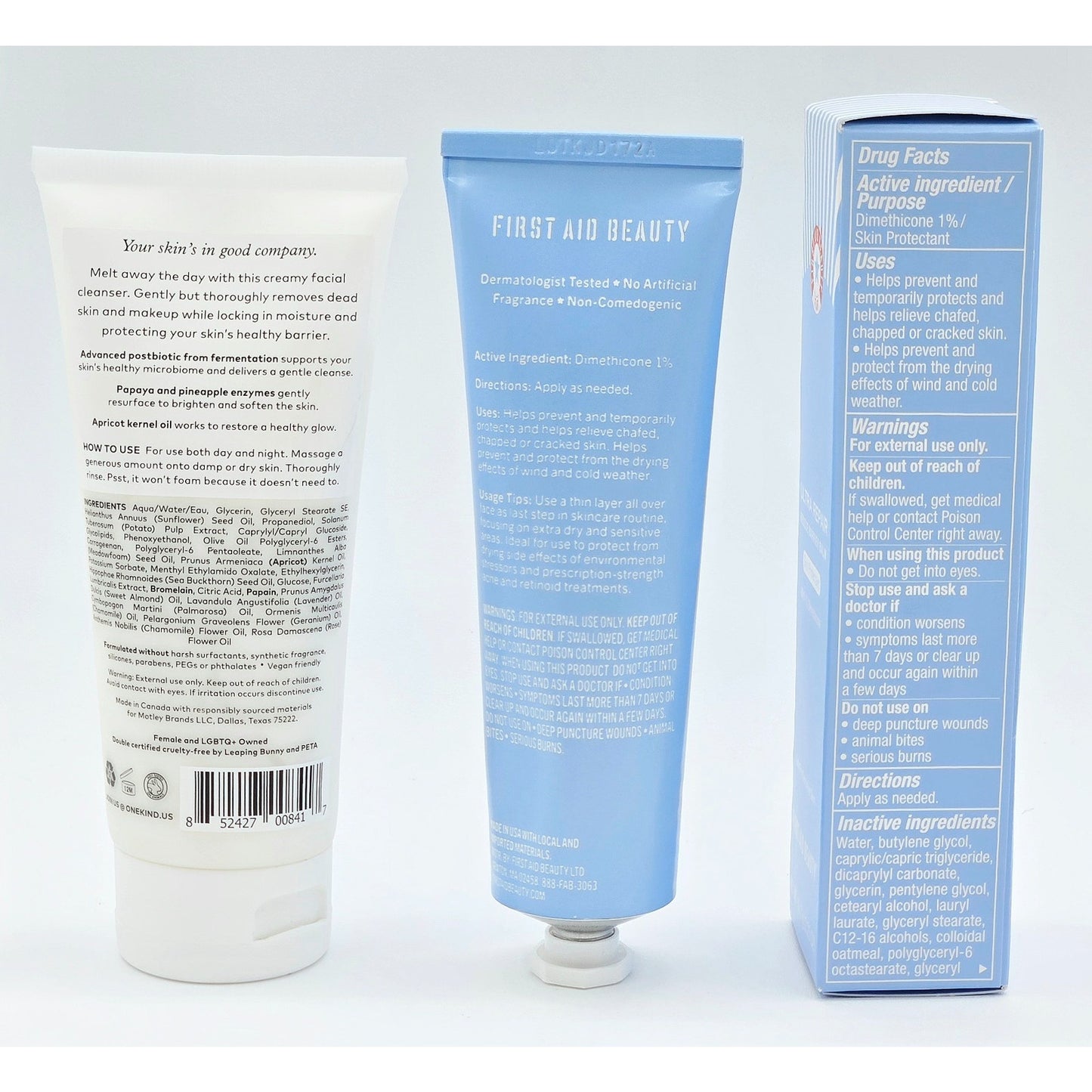 First Aid Beauty ULTRA REPAIR Barrier Balm + onekind Barrier Boosting Cleanser
