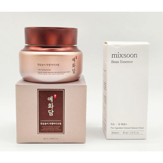 Mixsoon Bean Essence w/ The Face Shop YEHWADAM Heaven Grade Ginseng Eye Cream