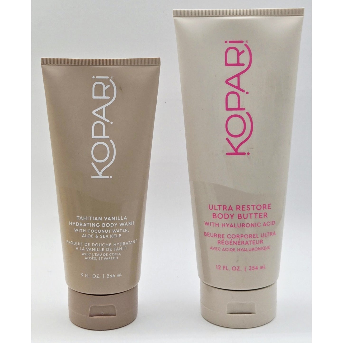Kopari Ultra Restore Body Butter 12oz & Tahitian Vanilla Hydrating Body Wash 5oz