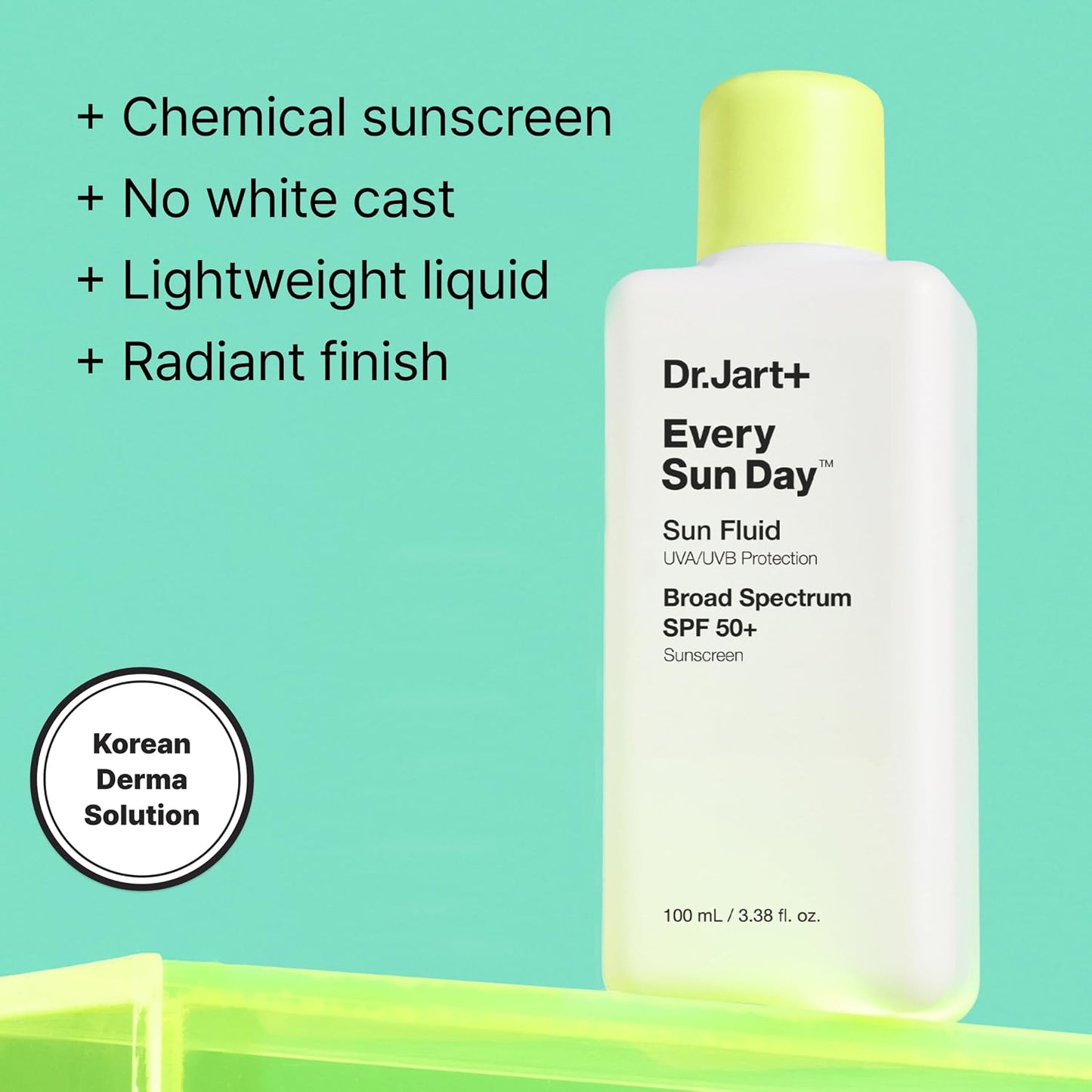 Dr. Jart+ Every Sun Day Fluid Korean Sunscreen SPF 50+ for Face 100 mL / 3.38 fl oz