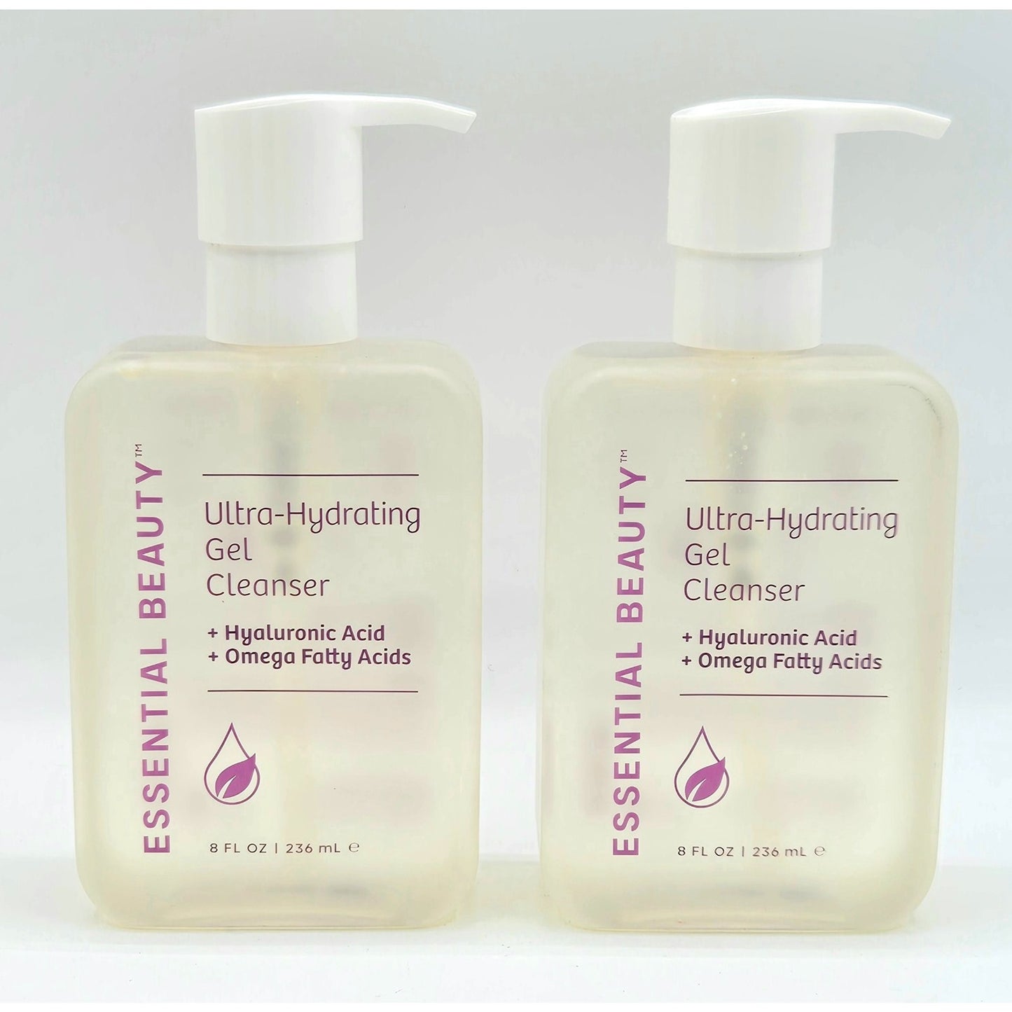 2-Pack Essential Beauty Ultra-Hydrating Gel Hyaluronic Cleanser 8 oz ea.
