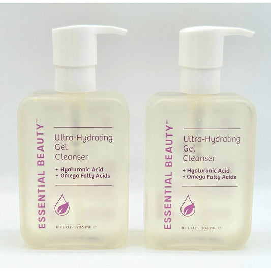2-Pack Essential Beauty Ultra-Hydrating Gel Hyaluronic Cleanser 8 oz ea.