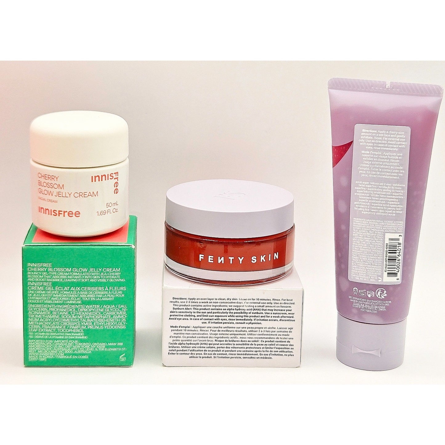 Cherry 8pc Skincare Bundle- Ciroa, Truly, Fenty Skin, Innisfree, Infinite Beauty