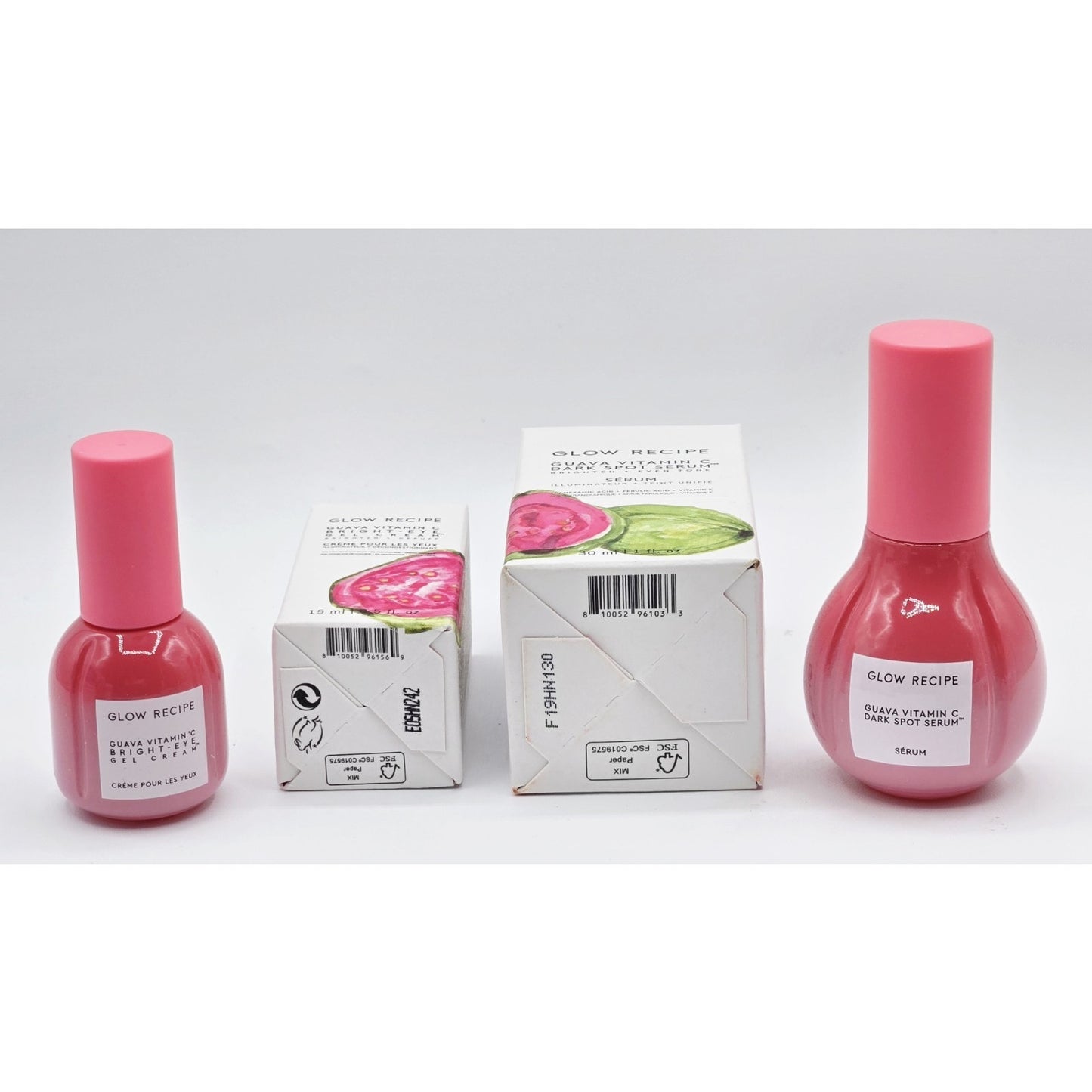 Glow Recipe Guava- Vitamin C Dark Spot Serum 1 oz & Bright Eye Gel Cream 0.5 oz