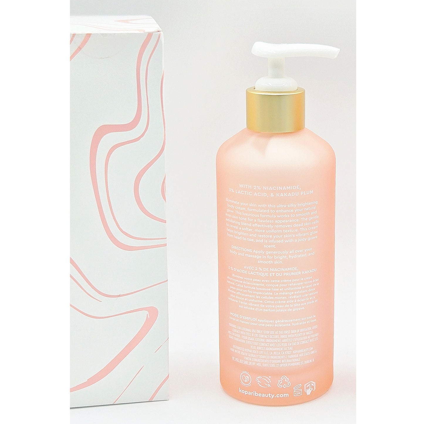 Kopari Brightening Silk Body Cream ~ 6.6 oz.~ 2% Niacinamide- Guava Scented